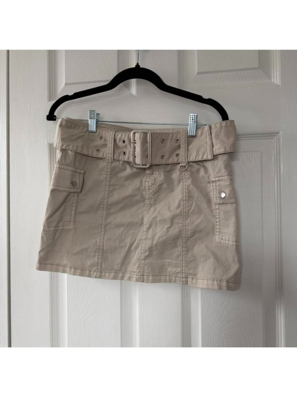 Garage Tan Cargo Mini Skirt